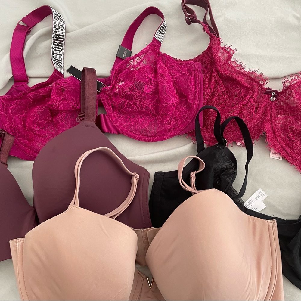 LOT OF FIVE BRAS - VS AND AUDEN 36DD and one 34DD